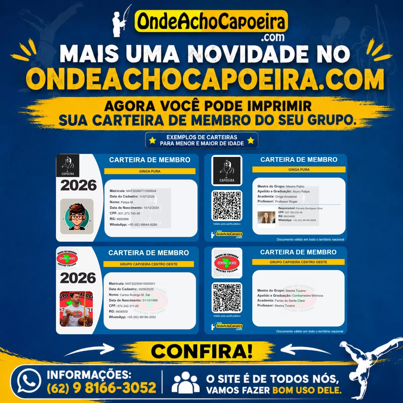 Cartaz da notícia 🥋 MAIS UMA NOVIDADE NO ONDEACHOCAPOEIRA.COM!