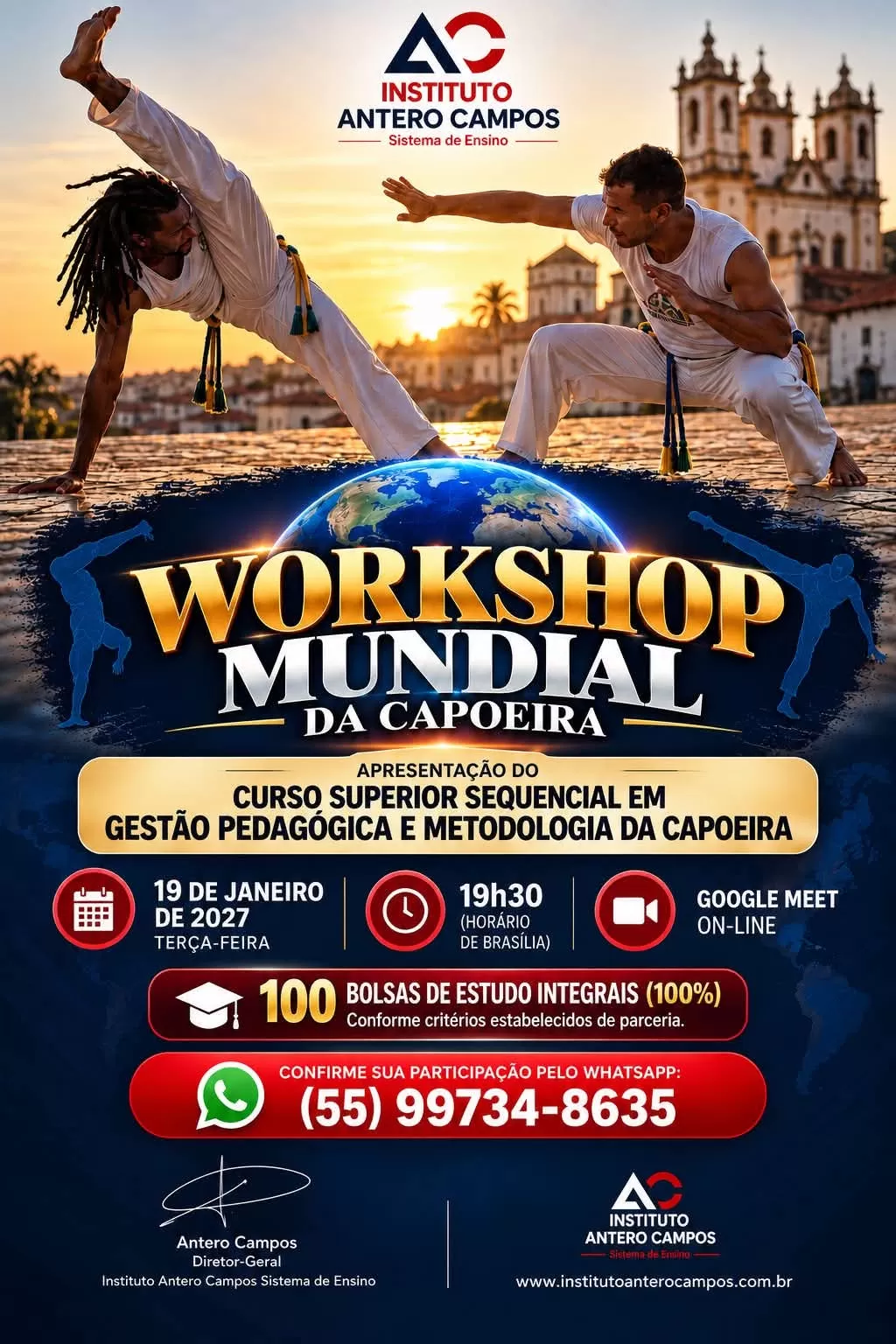 Cartaz da notícia Workshop Mundial de Capoeira - 19/01/2027