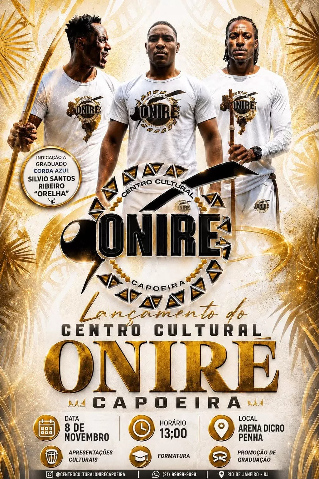 Cartaz da notícia Lançamento do Centro Cultural Onire Capoeira - 08/11/2026