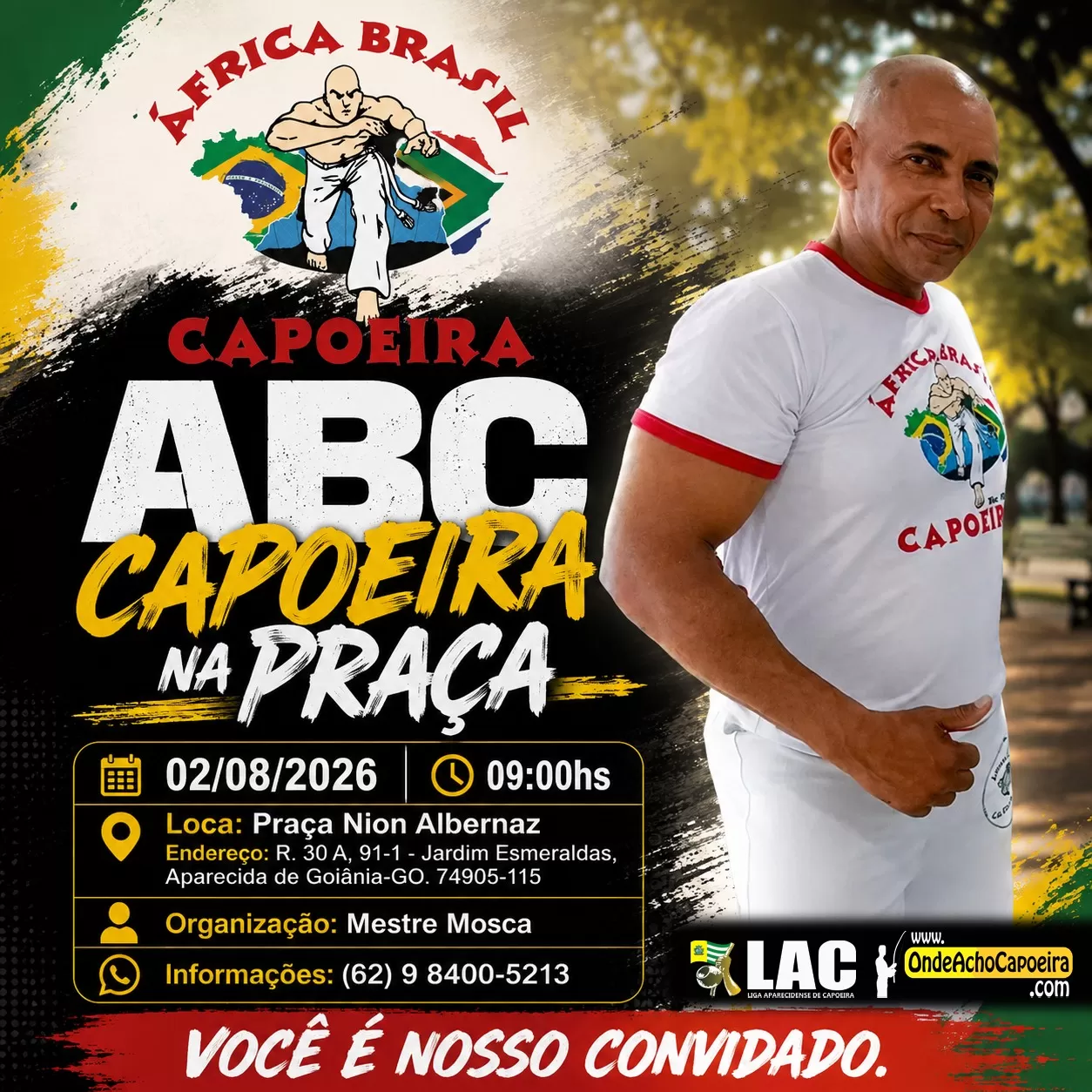 Cartaz da roda ABC Capoeira na Praça