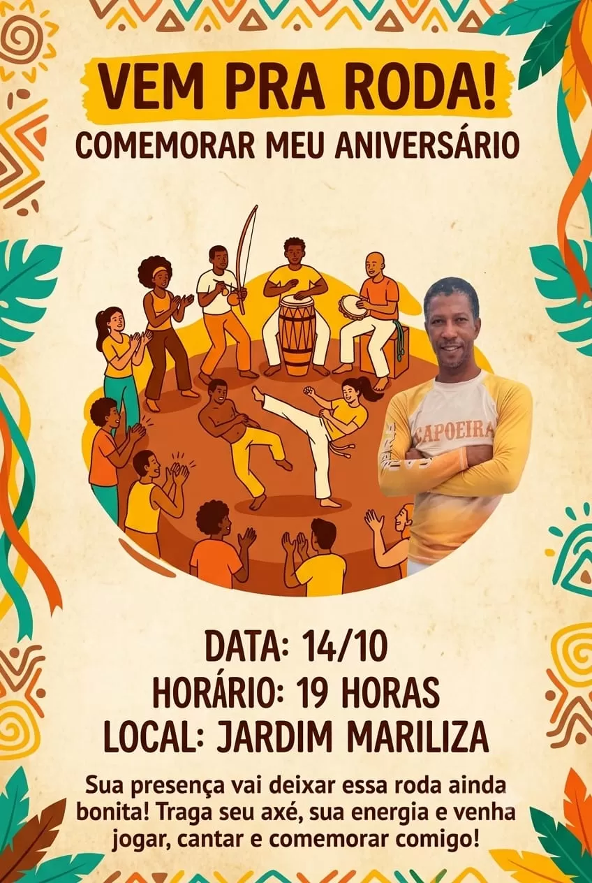 Cartaz da roda Vem pra Roda