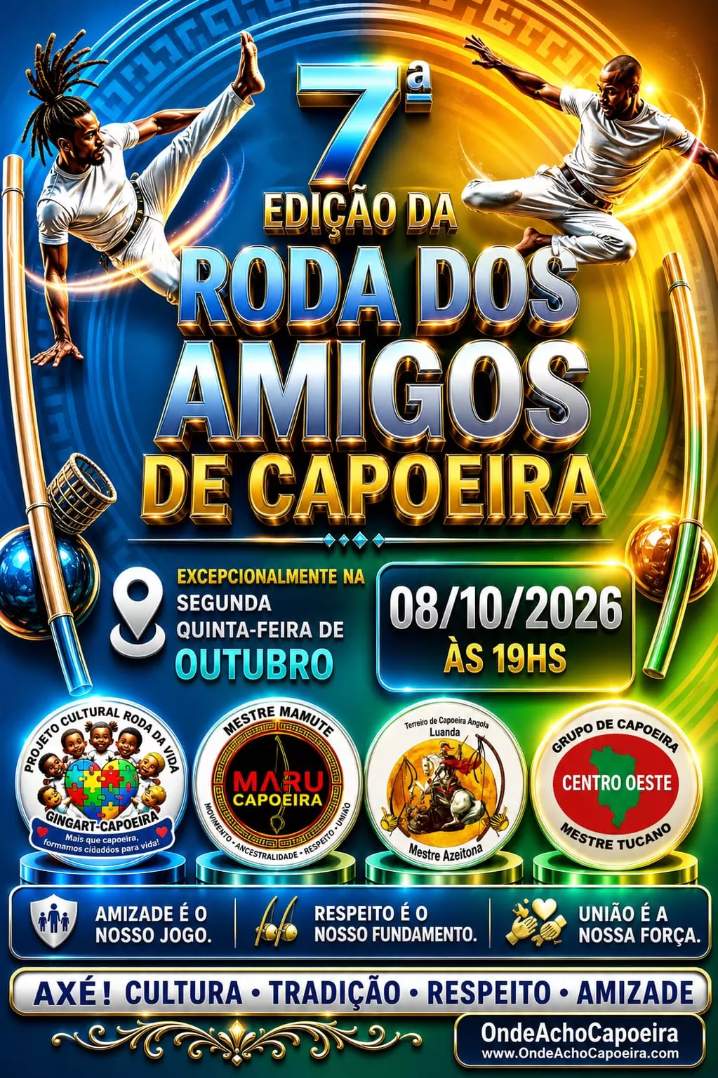 Cartaz da roda 7º Edição da Roda dos Amigos de Capoeira