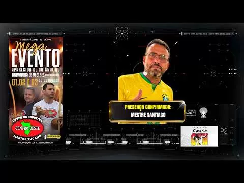 Cartaz do vídeo Mestre Santiago, confirmou presença